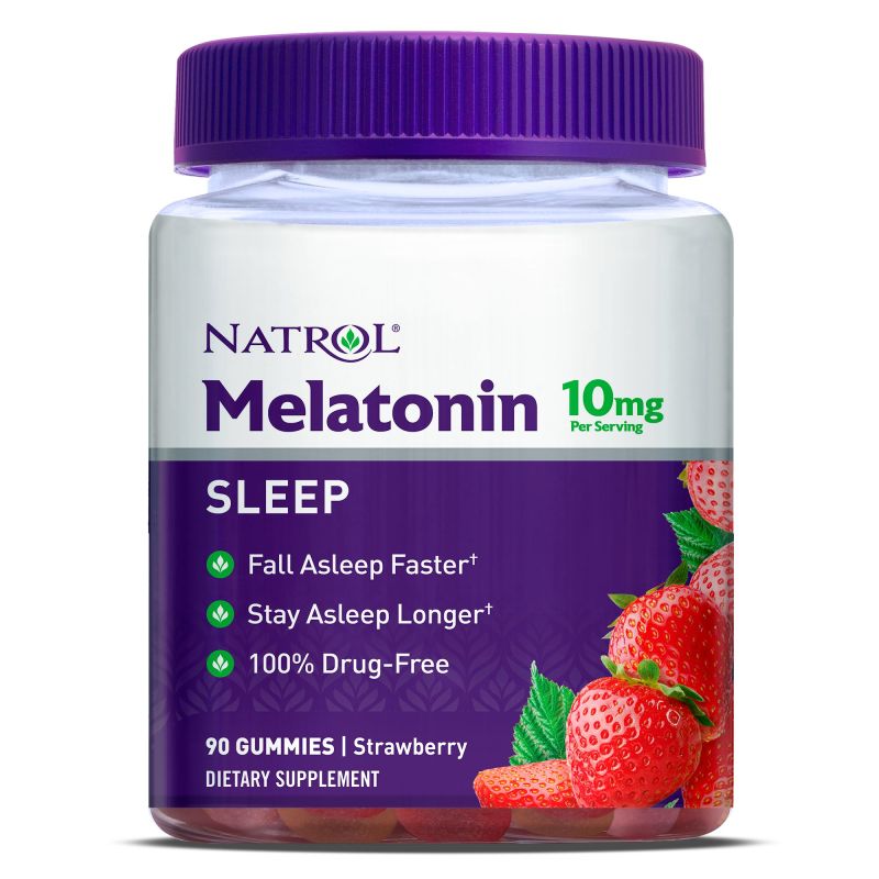 Kẹo dẻo Natrol Melatonin Sleep 10mg per Serving Gummies 90 viên hỗ trợ cải thiện giấc ngủ của Mỹ - Natrol Melatonin 10 mg - Cosin Store nhập khẩu