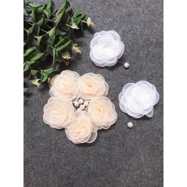 Hoa Cài Áo , Hoa Hồng Cài Áo [HANN HANDMADE - Hoa cài áo, phụ kiện thời trang sỉ]