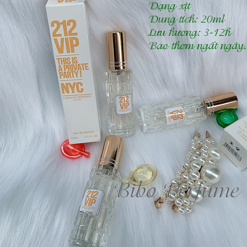 NƯỚC HOA NỮ MINI 20ML MÙI 212 VIP LƯU 3-12H
