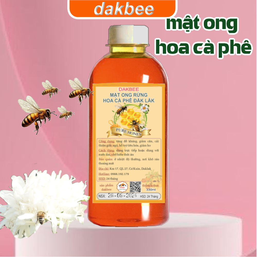 470g mật ong rừng hoa cà phê nguyên chất -