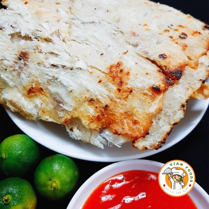 Khô Cá Thiều Tiêu Sọ Dạng Miếng - Lon 300gr- đồ ăn vặt