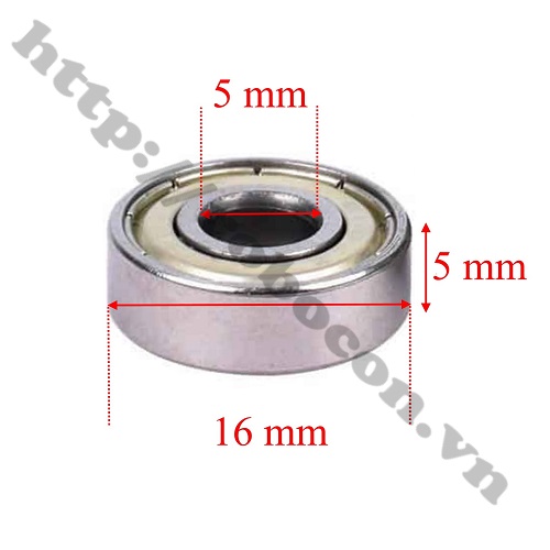 MỘT CẶP VÒNG BI TRỤC 5MM 625Z
