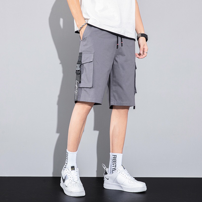 Quần shorts kaki phối khóa Quần sọt kaki nam Quần nam kaki S0