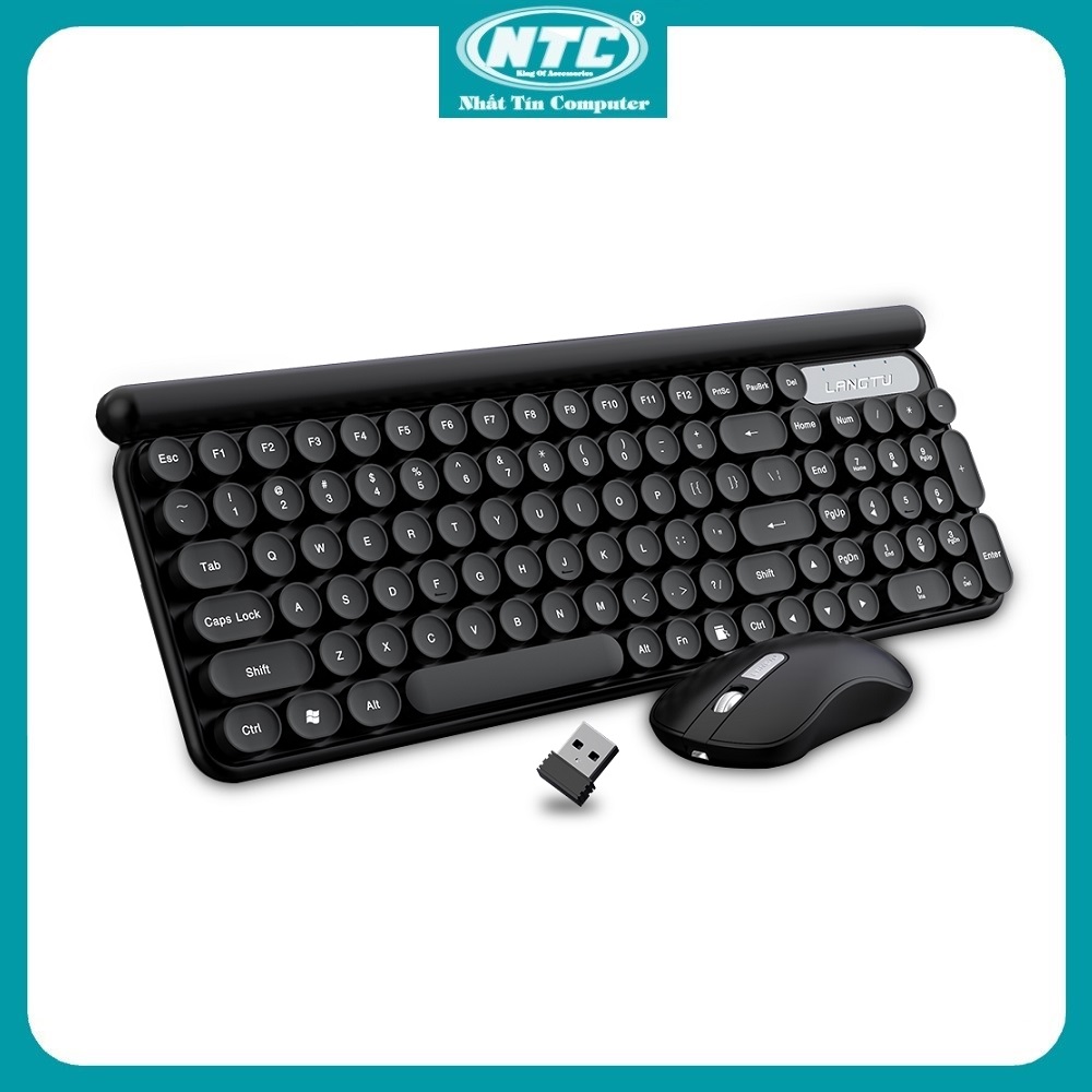 Bộ phím và chuột không dây wireless PSPY K68 phím êm, slient, phím tròn, chống nước, thiết kế siêu kute, tiết kiệm pin dùng đến 12 tháng