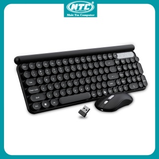 Bộ bàn phím và chuột không dây Wireless LangTu LT400 phím tròn bấm silent thumbnail