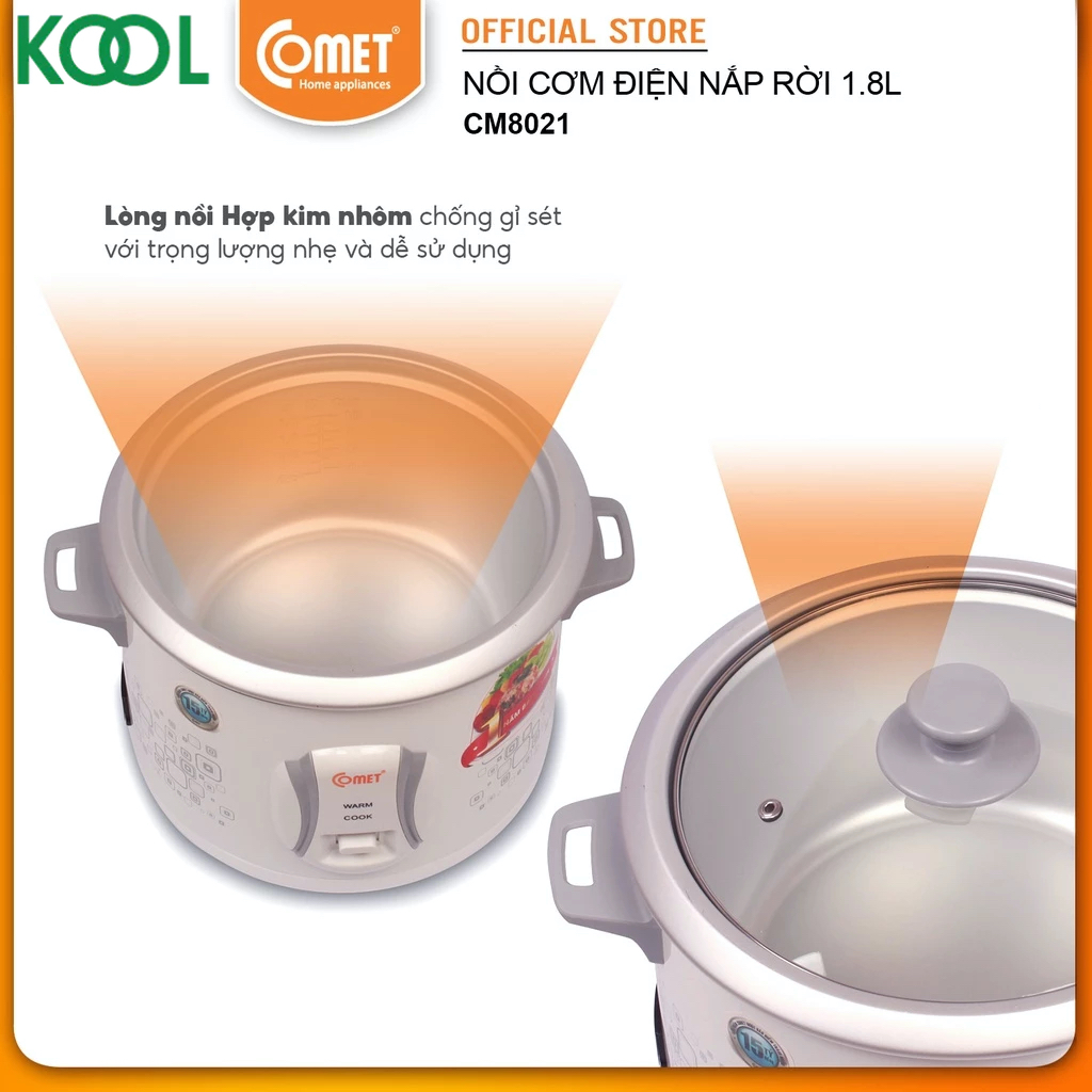 Nồi cơm điện nắp rời 1,8L COMET - CM8021