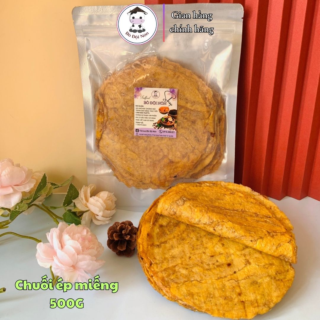 500G CHUỐI ÉP MIẾNG ĐẶC SẢN BÒ DỘI NÓN