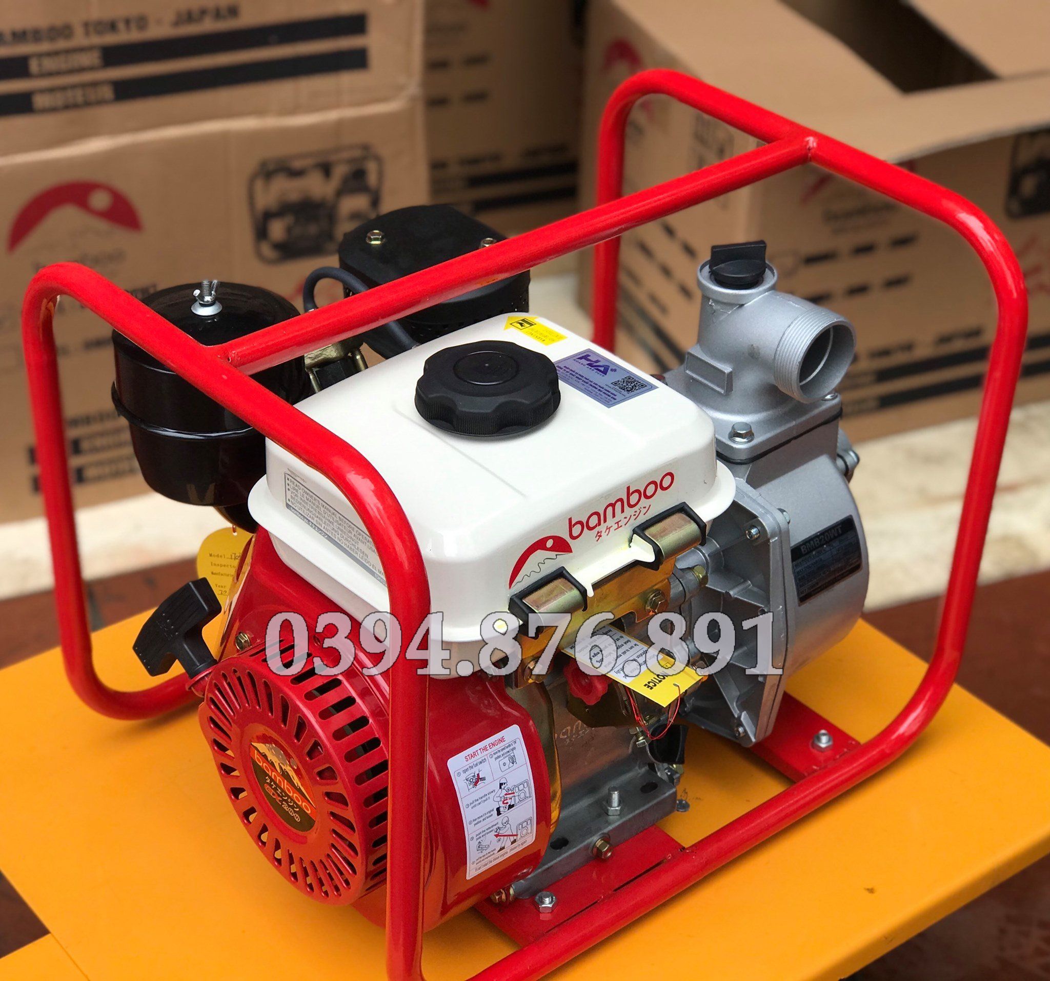 [FREE SHIP] Máy Bơm Nước Chạy Dầu 6.5Hp Bamboo XB20WT