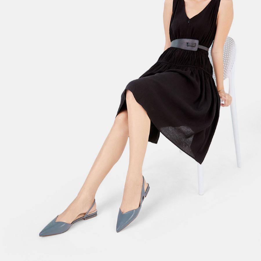 Giày Búp Bê Nữ 3cm Thời Trang JUNO Slingback Bệt BB03100
