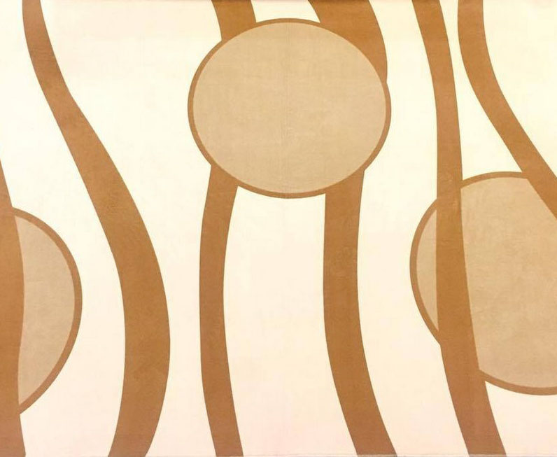 Tsn20 brown velvet 3D printed round rug (120x160cm)