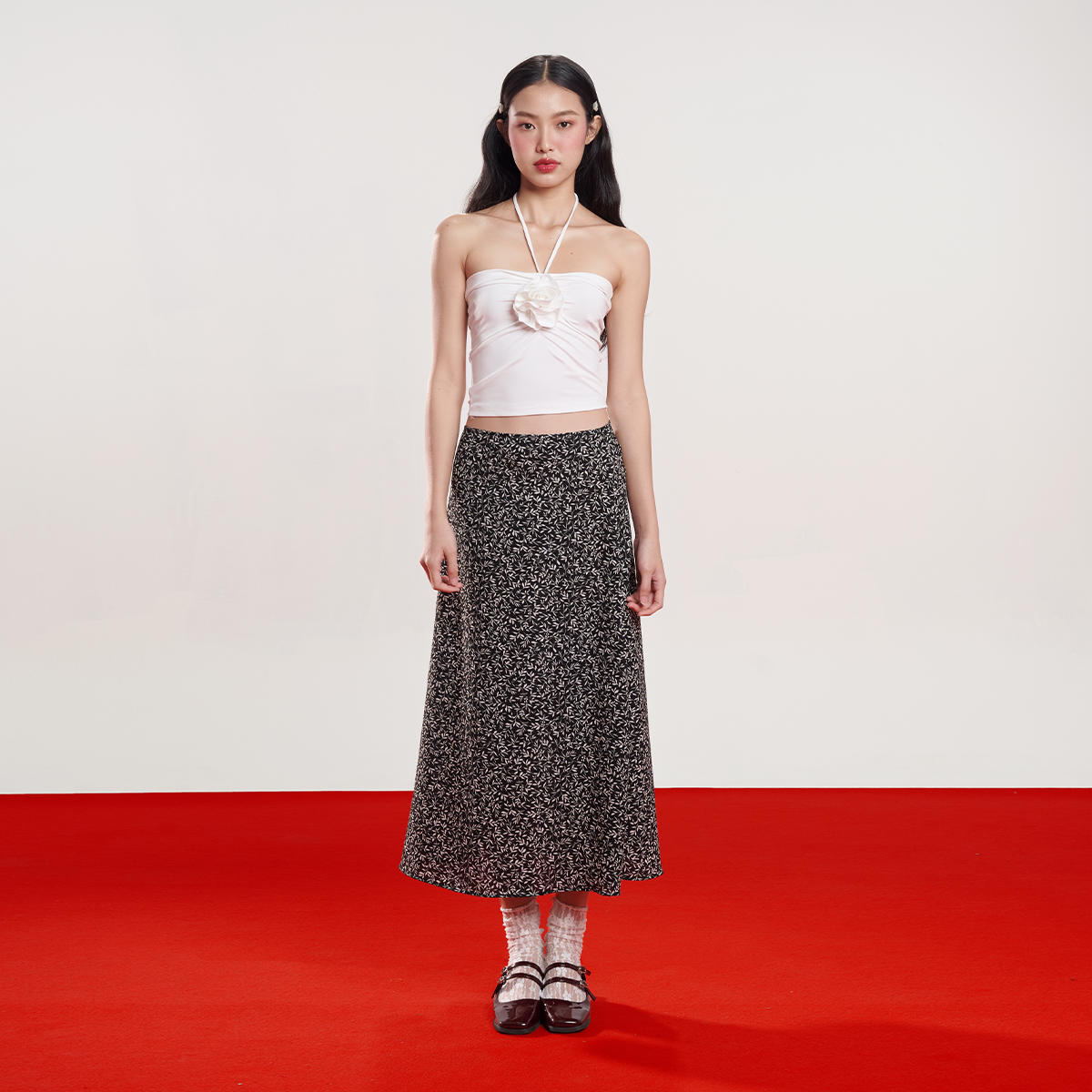 Dottie - áo ống cột dây đính hoa - t0867