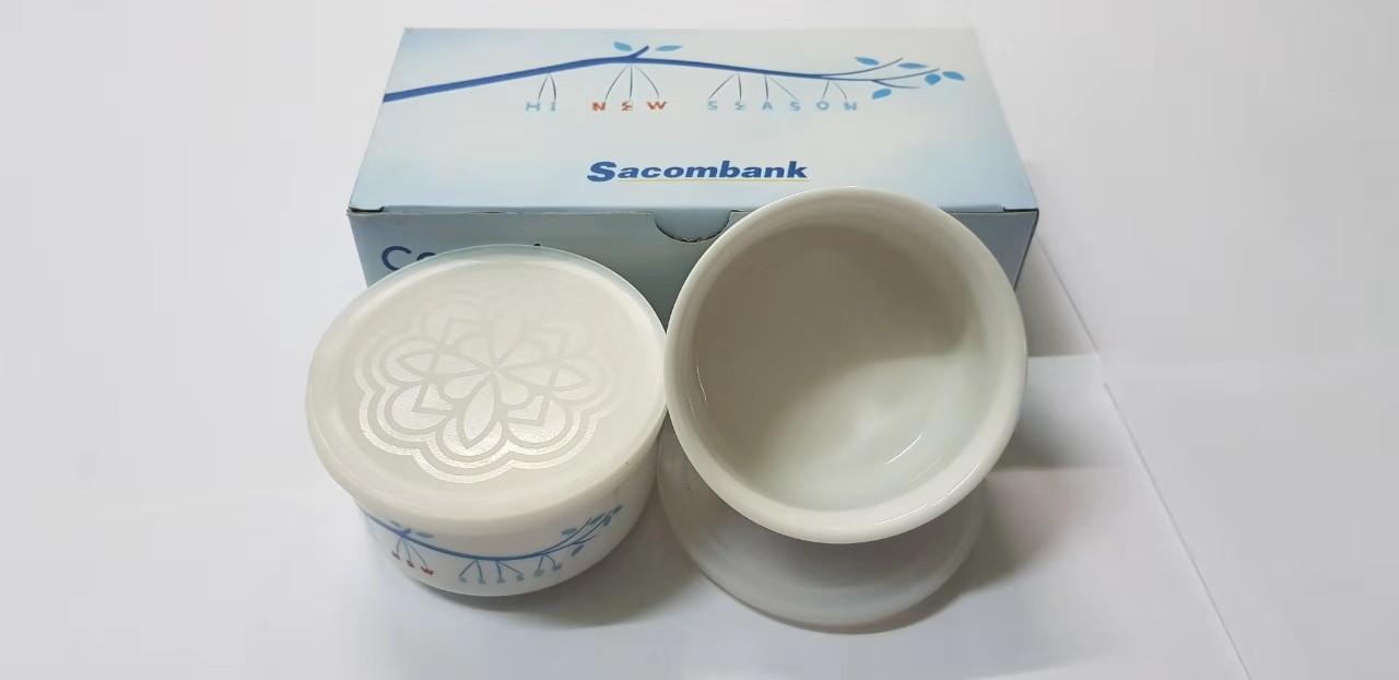 Bộ hộp gồm 2 chén sứ có nắp đậy Cao cấp ( tính năng sp xem ở hình cuối)
