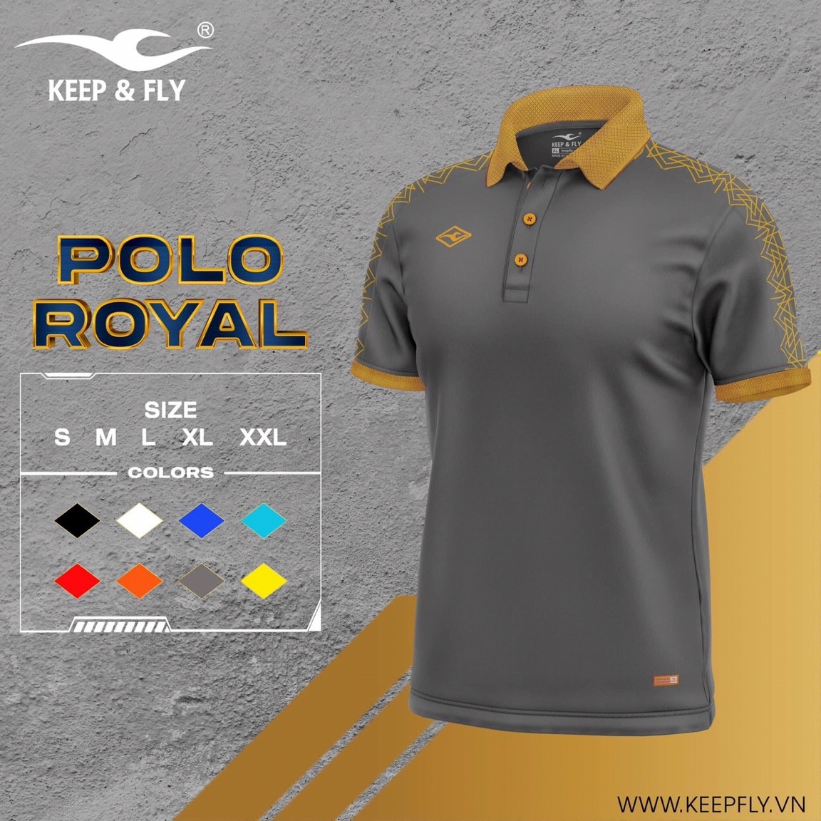Áo thể thao có cổ polo keep & fly 20 & 21