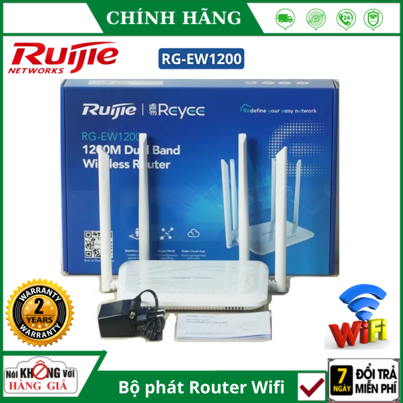 Bảng giá (Bảo hành 24 Tháng) Bộ Phát Wifi Ruijie RG-EW1200 băng tầng kép chuẩn AC1200Mbps - Router Wifi , Mở Rộng Sóng wifi , Bộ Thu Phát Wifi , kích sóng wifi Phong Vũ
