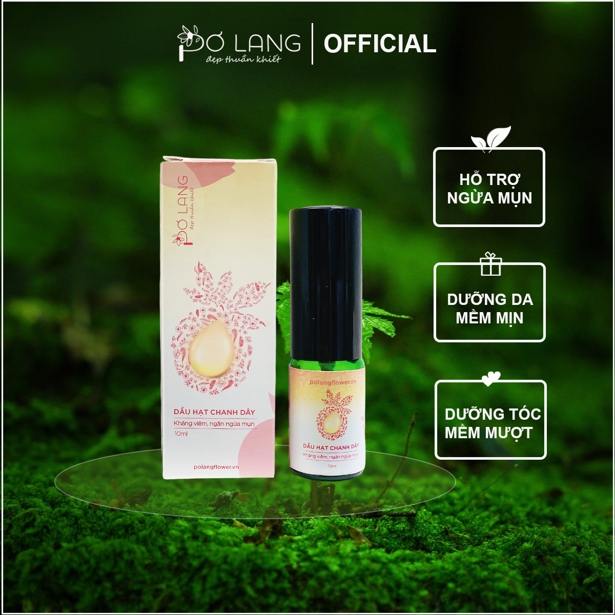 Dầu hạt chanh dây Pơ Lang 10ml Pơ Lang (100% Thiên nhiên - Ép lạnh nguyên chất từ hạt chanh dây)