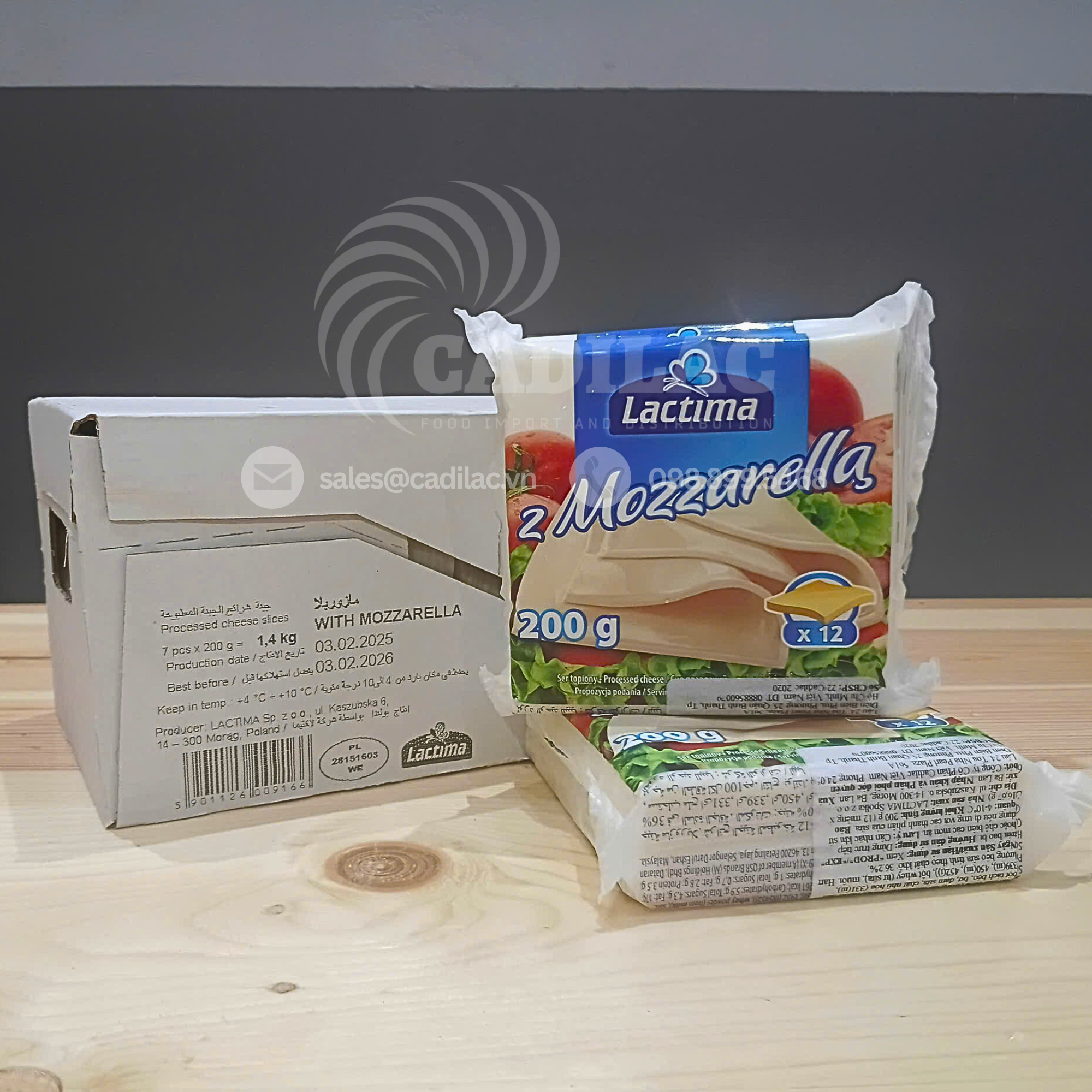 Phô Mai Lactima Mozzarella Slices 200g