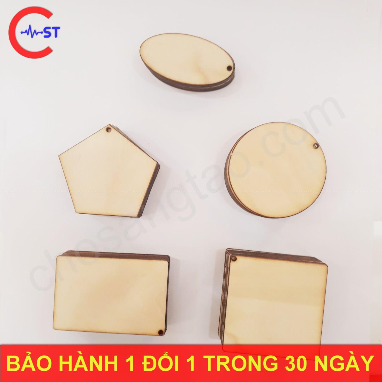 Combo 34 phôi móc khóa gỗ 3 mm