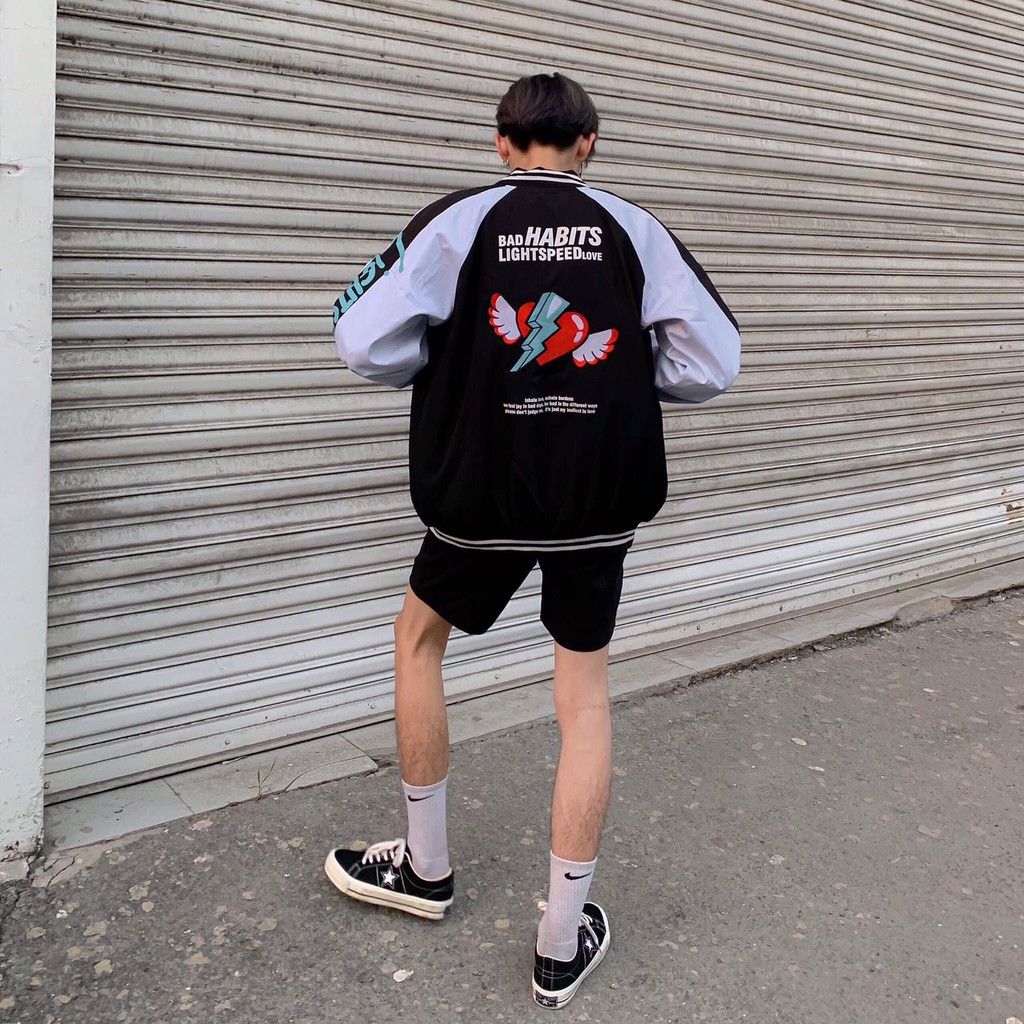 Áo Bomber Jacket BAD HABITS LIGHTSPEED LOVE full tag