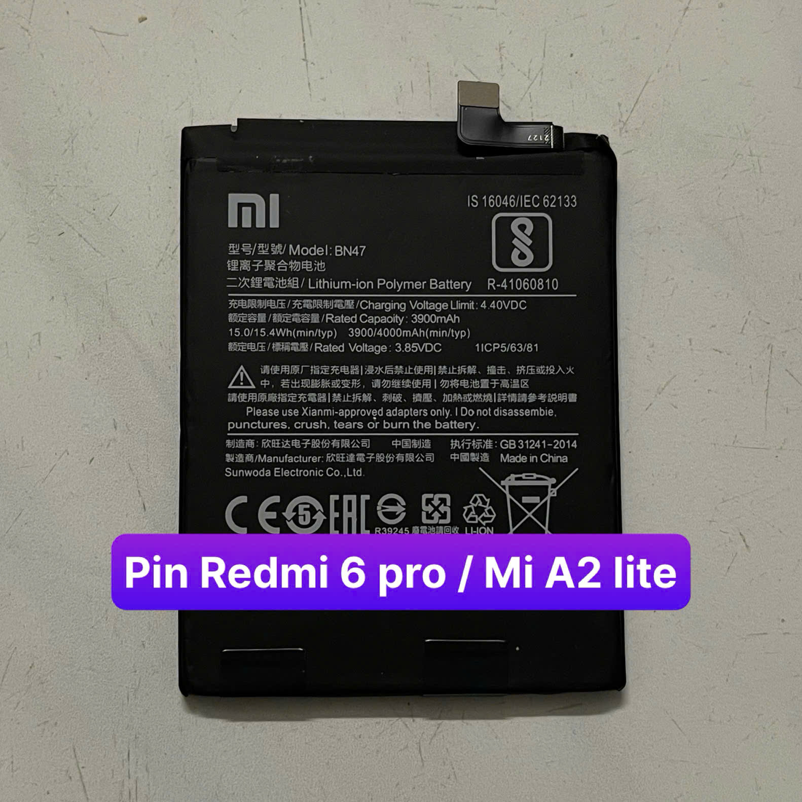 pin xiaomi Redmi 6 pro / Mi A2 lite mã BN47 (zin)