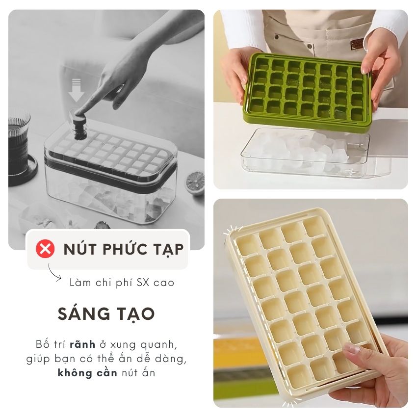 2024 newest inventions super fast plastic ice cube tray with lid