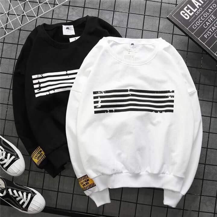 ÁO SWEATER UNISEX NAM NỮ 5 GẠCH CÓ BIG SIZE VẢI NỈ BÔNG NGOẠI CAO CẤP