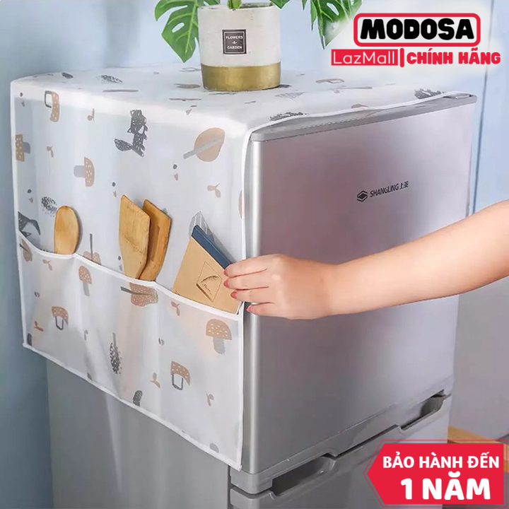 Tấm modosa che tủ lạnh đa năng có ngăn bỏ đồ 130x55cm - tấm che tủ đồ tiện ích - tấm che tủ đồ đa năng - tấm phủ, miếng trải che - dụng cụ che tủ lạnh