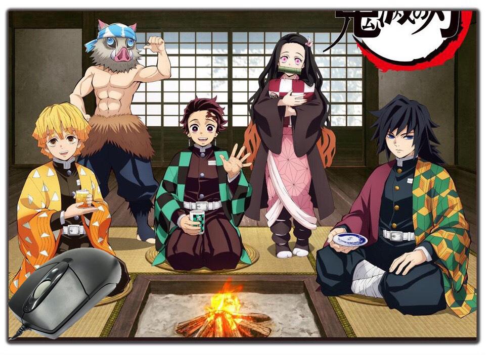 Bàn di chuột , Lót Chuột Kimetsu No Yaiba cao su dẻo 23,5 x19,5cm