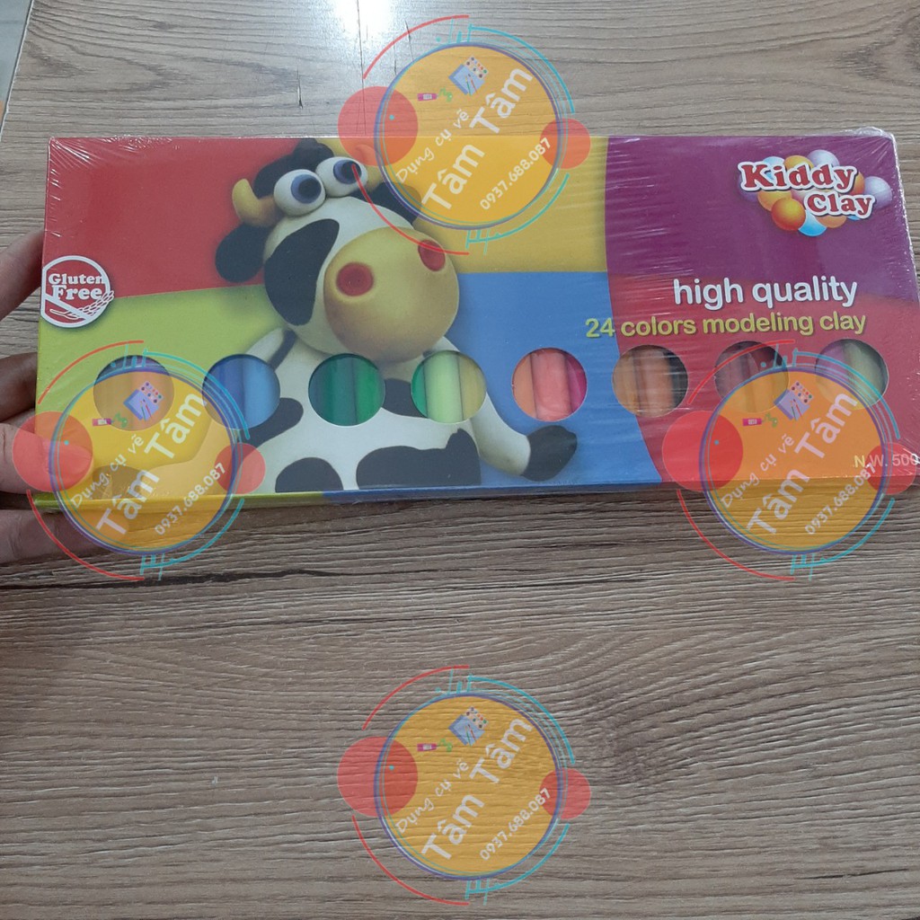Đất nặn Kiddy Clay 24 màu High Quality 24 colors modeling clay ST50024-Dụng cụ vẽ Tâm Tâm