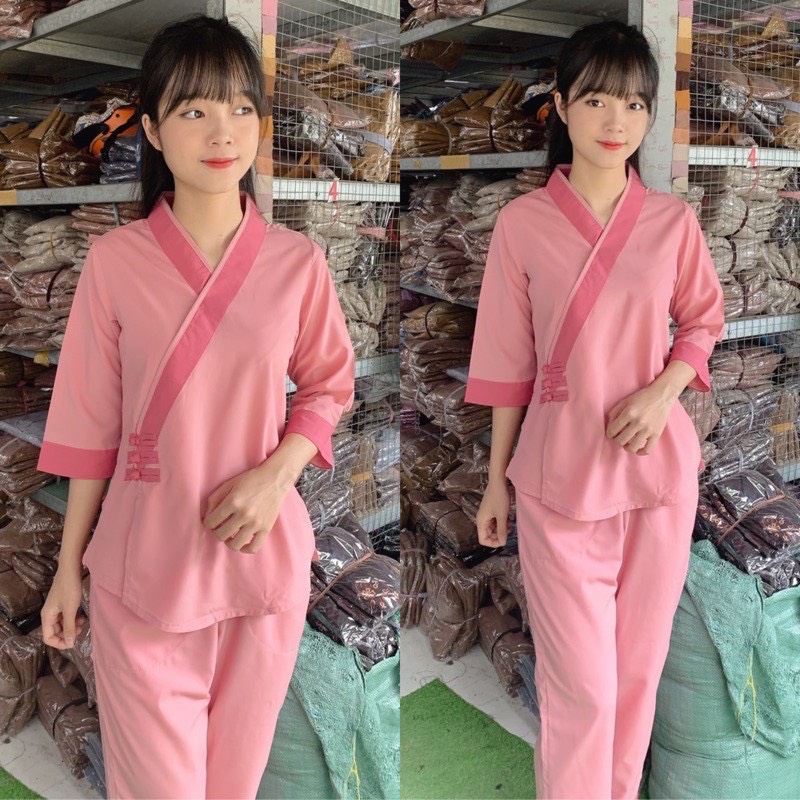 ĐỒ LAM ĐI CHÙA mẫu 3 nút kate
