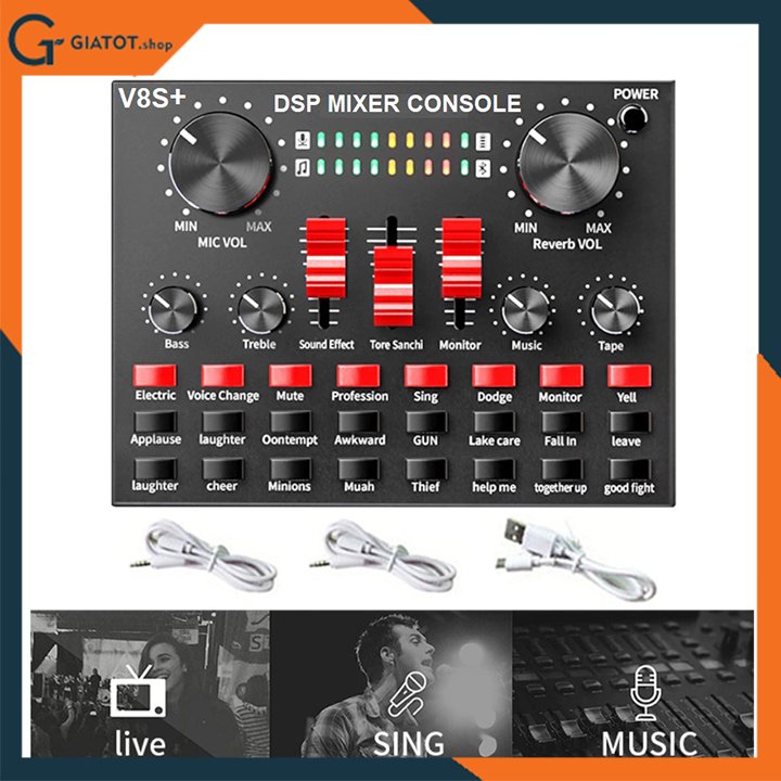 Sound card âm thanh V8S+ nâng cấp sử dụng với mọi thiết bị