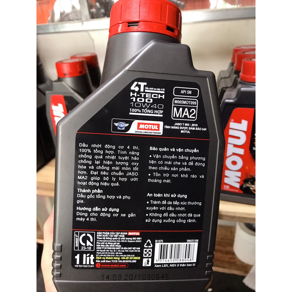 [Có chiết lẻ] Nhớt Motul HTech H-Tech 100 4T 10W40 H tech