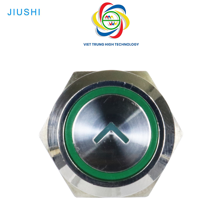 [JIUSHI] Nút Ấn Kim Loại Con Trỏ Lên(ʌ) Xuống(v) Trái() Phải() Ø22 Có Đèn LED 24V Chống Nước| Nút Nhấn Nhả| Công Tắc Tạm Thời (chưa bao gồm chân đế)