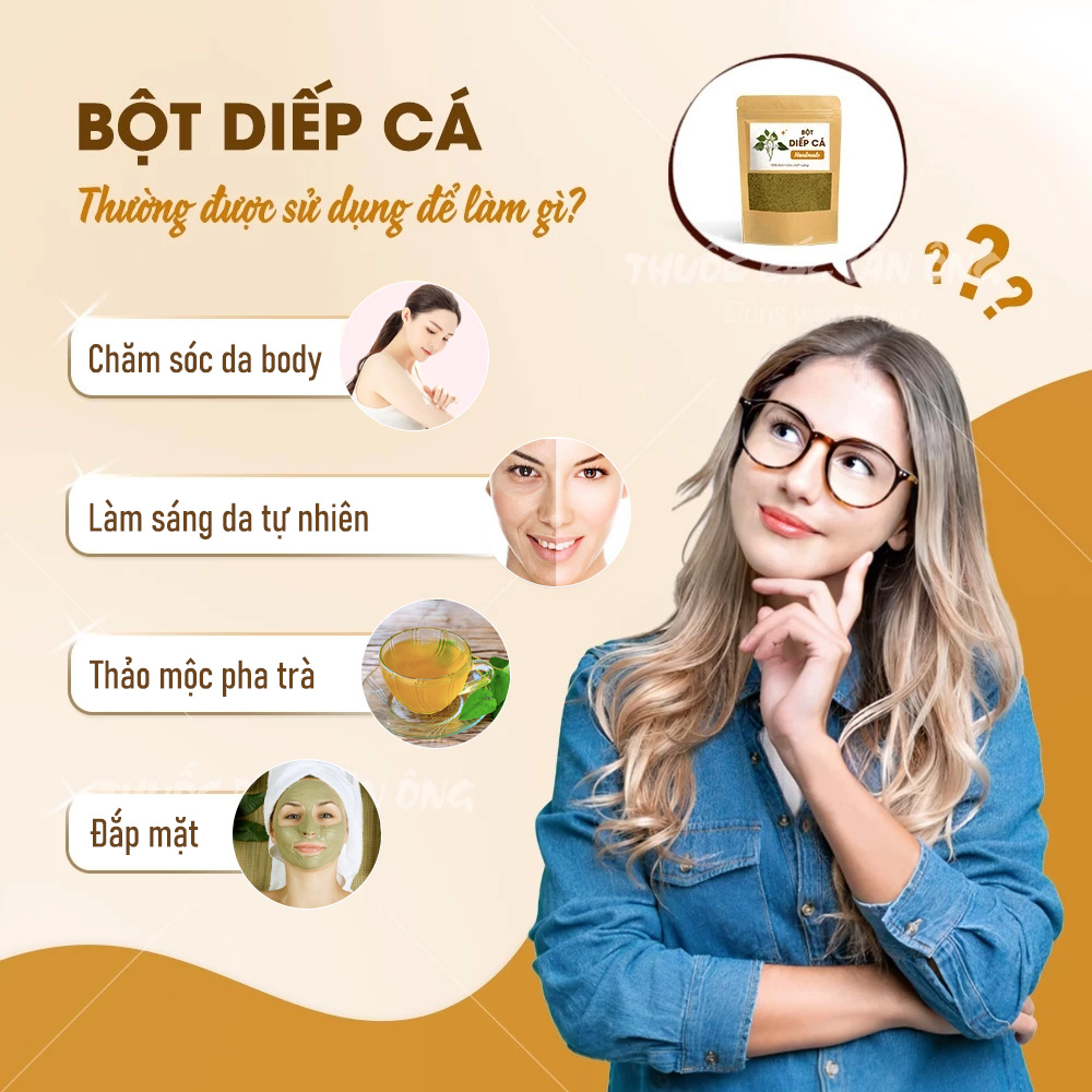 Freeze-Dried Fish Mint Powder 100g, Pure, Fragrant and Smooth, Mixed for Drinking, Applied to the Face, Reduces Acne, Clears Heat - Lan Ong