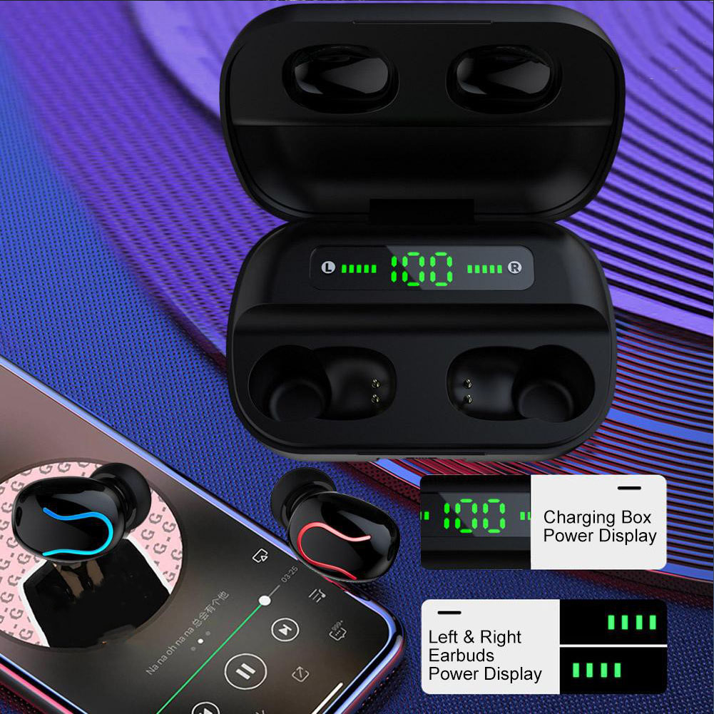 [HCM]Tai Nghe Bluetooth True Wireless HBQ Q82 LED Stereo V5.0 + EDR