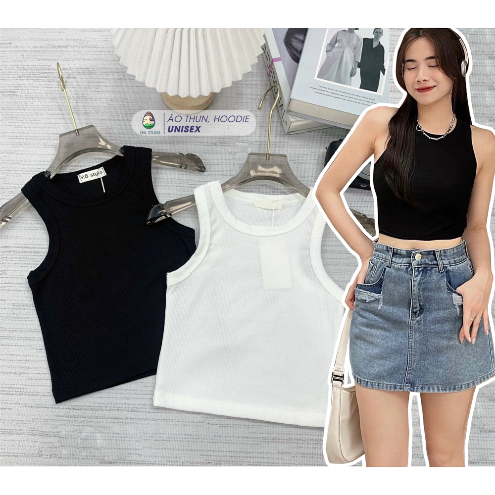 (Có BIG SIZE và ảnh thật) Áo ba lỗ nữ Chil Studio áo ba lỗ croptop trơn basic 2 màu -AB318