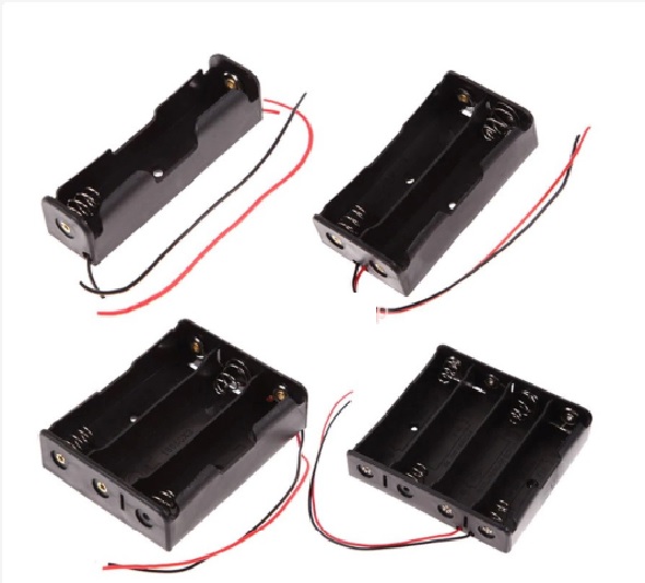 Đế gắn pin 18650 có lò xo, dây hàn sẵn