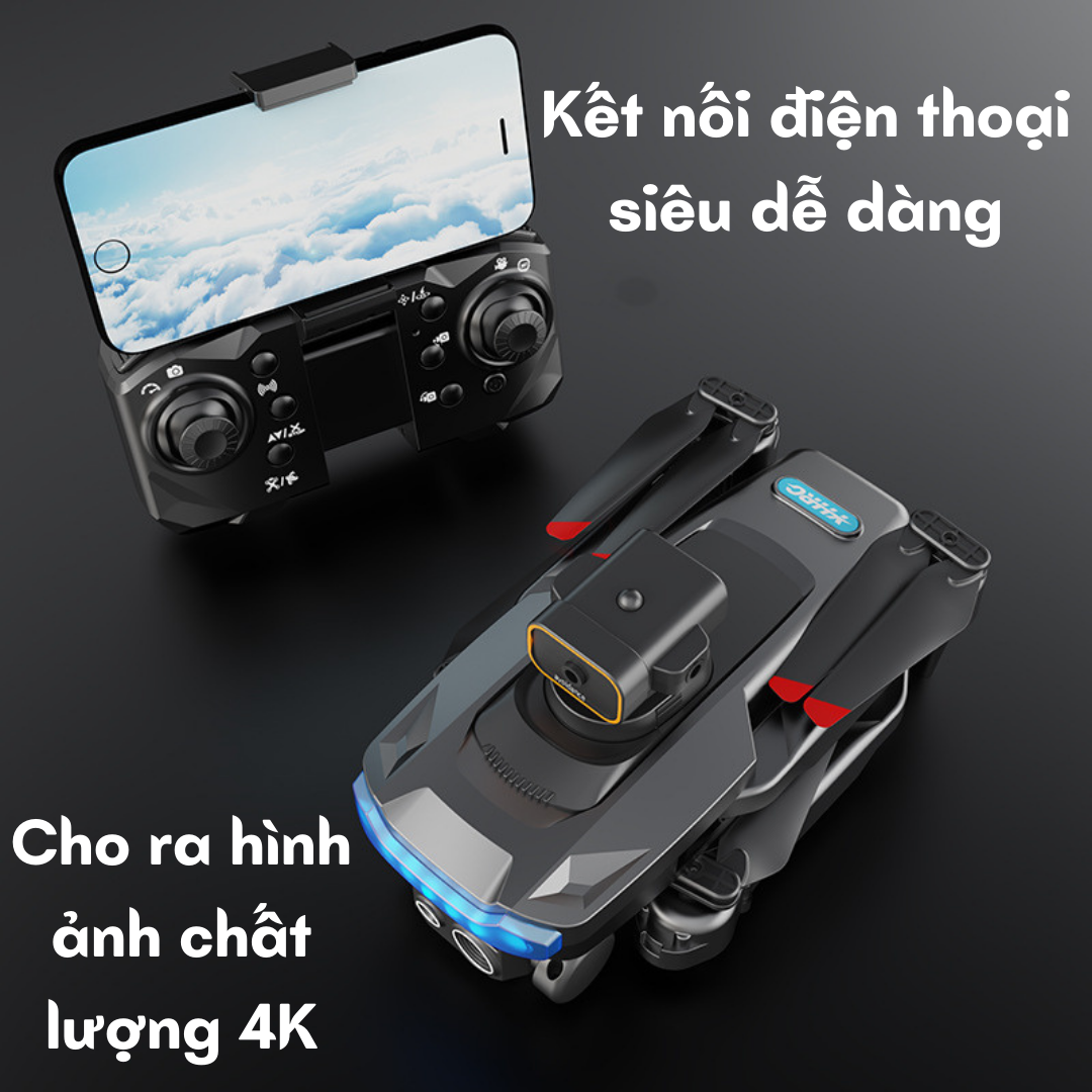 POP  Giá Rẻ P15 - Máy Bay Flycam Mini Tầm Bay Xa, Flycam Mini, Máy Bay Điều Khiển Từ Xa 4 Cánh Có Camera, Playcam, flaycam, Play camera Tránh chướng ngại vật
