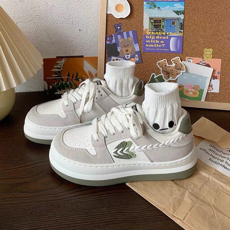 Giày thể thao nữ TED viền lúa độn đế cao 5cm chất liệu da siêu đẹp mẫu mới nhất 2022 hot trend giày sneaker nữ phong cách thời trang đi học