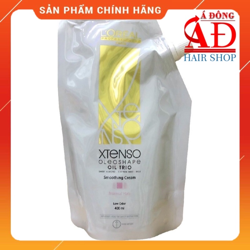 Cặp Thuốc duỗi ép tóc L'oreal XTenso Oleoshape hàng công ty chính hãng 400ml*2