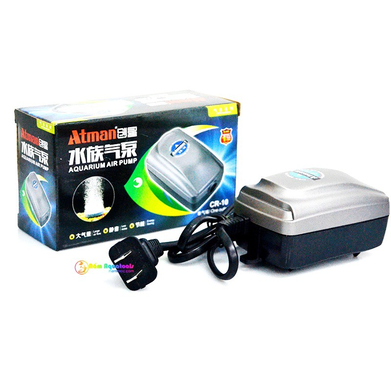 Sủi oxy atman cr-10 | máy sủi oxy 1 vòi siêu êm - dùng cho hồ cá cảnh, thuỷ sinh
