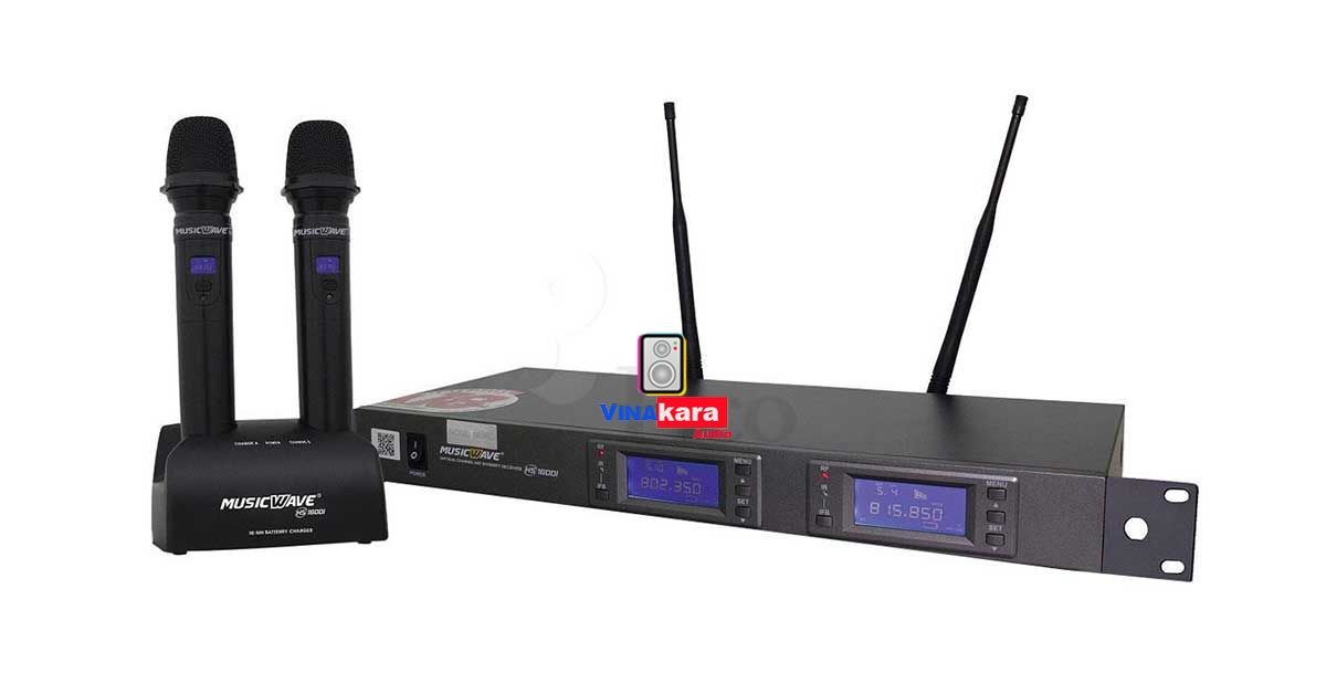 Micro không dây MUSICWAVE HS-1600i, chống hú, âm thanh hát nhẹ, ca trong trẻo chuyên karaoke, Korea, BH 12 tháng- hàng chính hãng