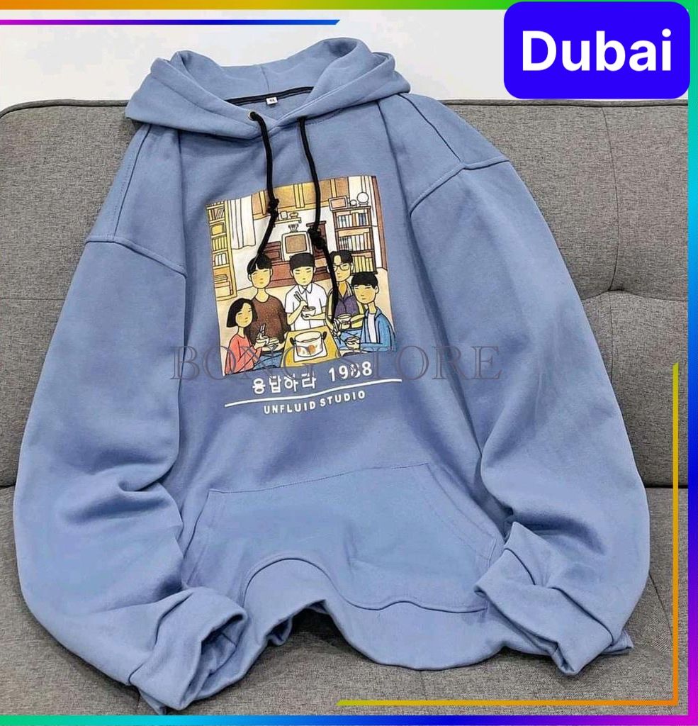 ÁO KHOÁC HOODIE NAM NỮ GIA ĐÌNH HẠNH PHÚC FULL HOUSE 1988 CHẤT NỈ DÀY PHOM FROM RỘNG CHỐNG LẠNH NẮNG, NÓNG ĐÔNG HÈ PHONG CÁCH HÀN QUỐC - DUBAI FASHION