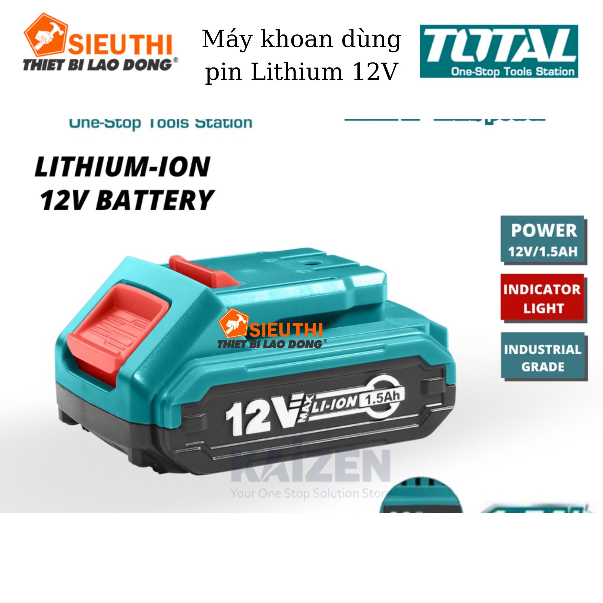 TOTAL Máy khoan dùng pin Lithium 12V TDLI1211 <HÀNG CHÍNH HÃNG>