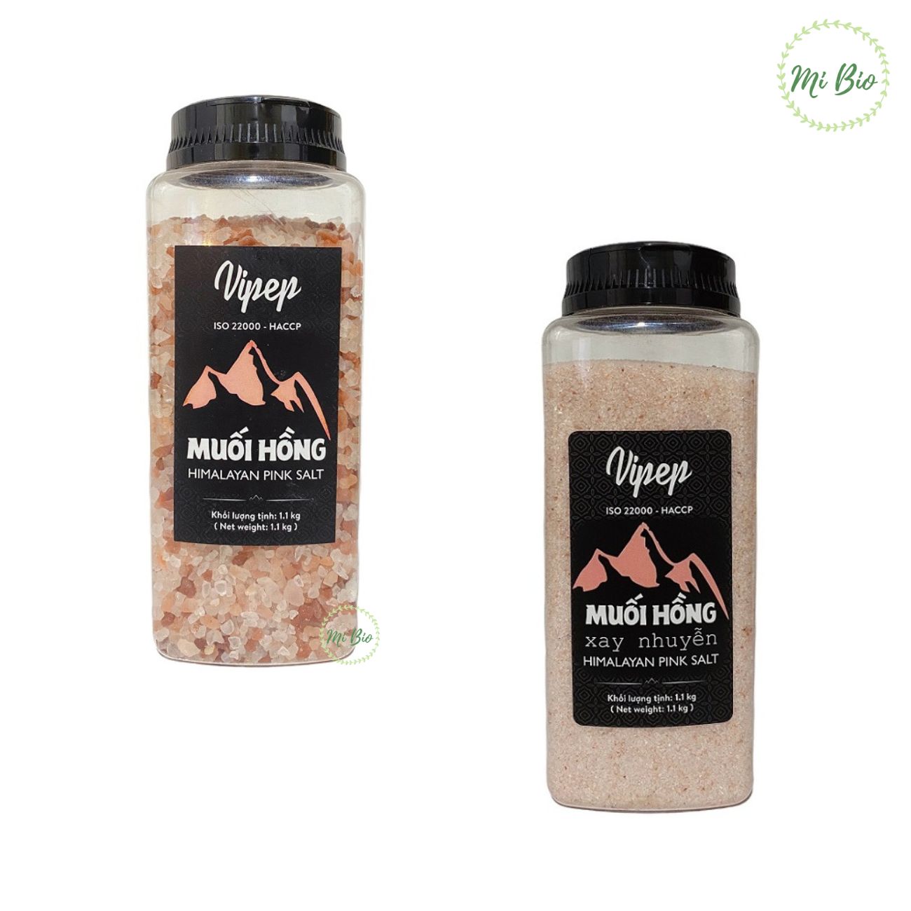 Muối hồng Himalayan dạng mịn và hạt 1100gr - Vipep