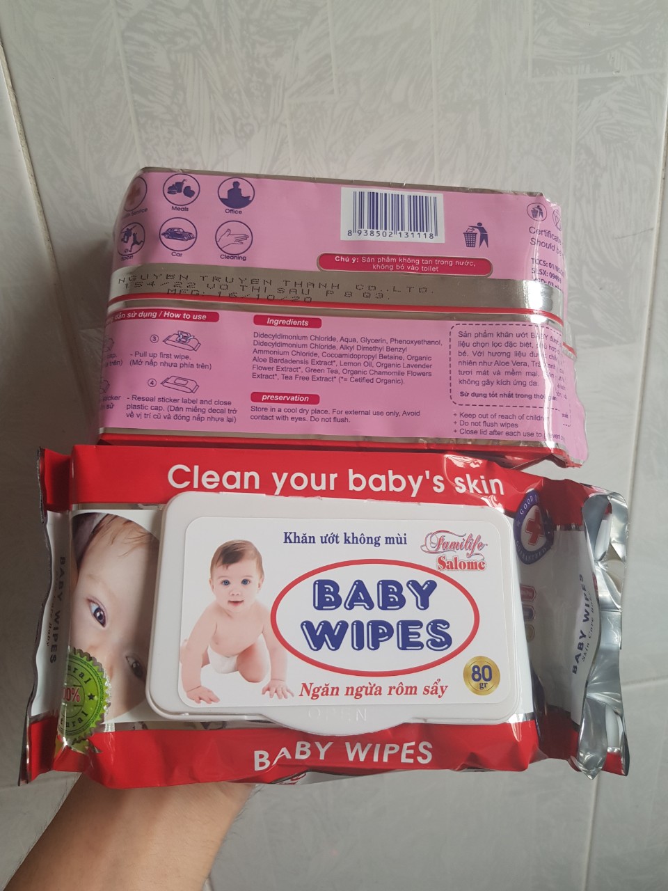 Khăn ướt không mùi Baby Wipes 80gr