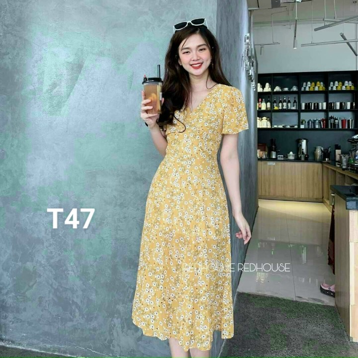 Đầm lụa hoa siêu xinh thời trang nữ cao cấp có size từ 42-54kg mai khanh