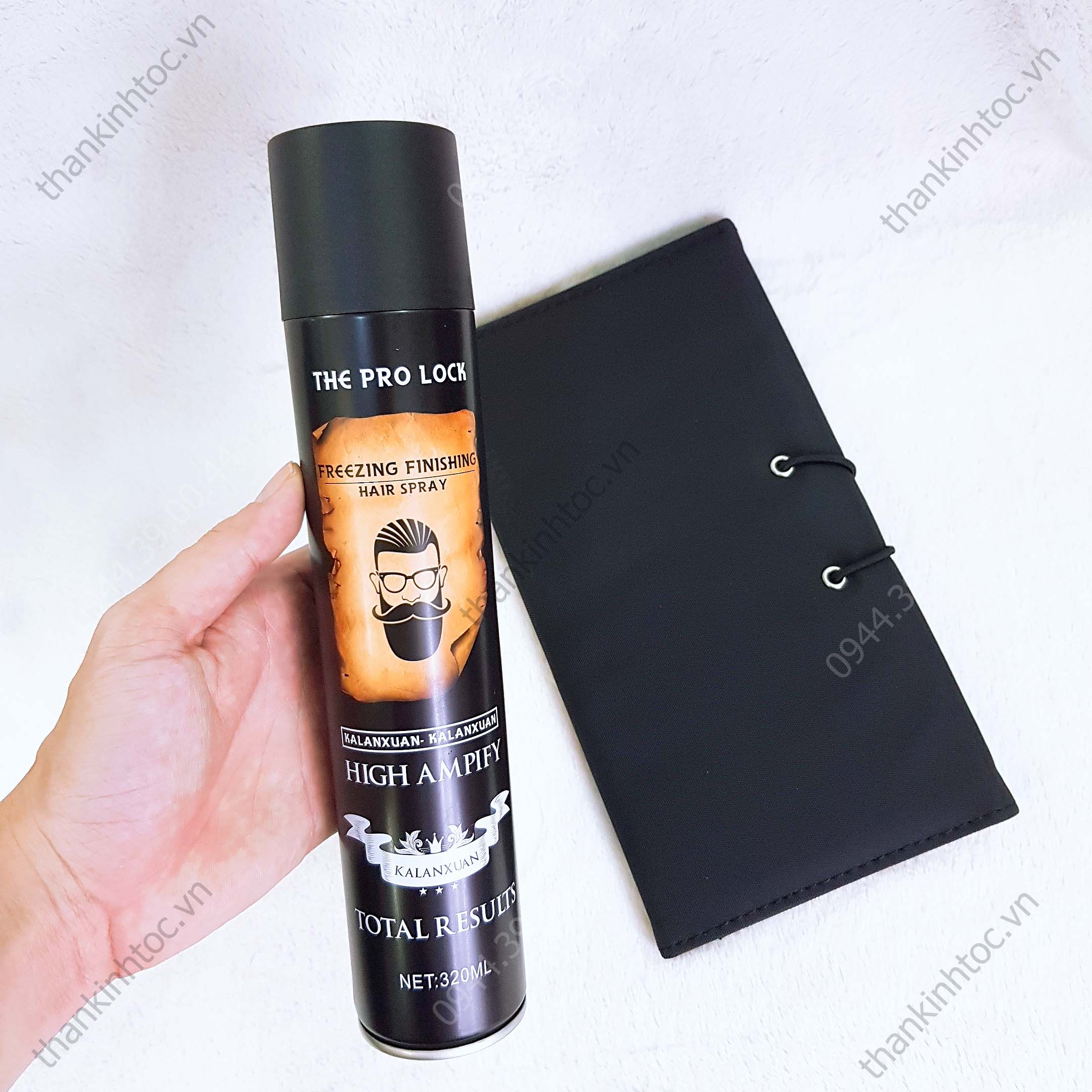 Combo Keo Xịt Tóc Nam The Pro Lock + Sáp Vuốt Tóc Volcanic Đen (Tặng Lược)