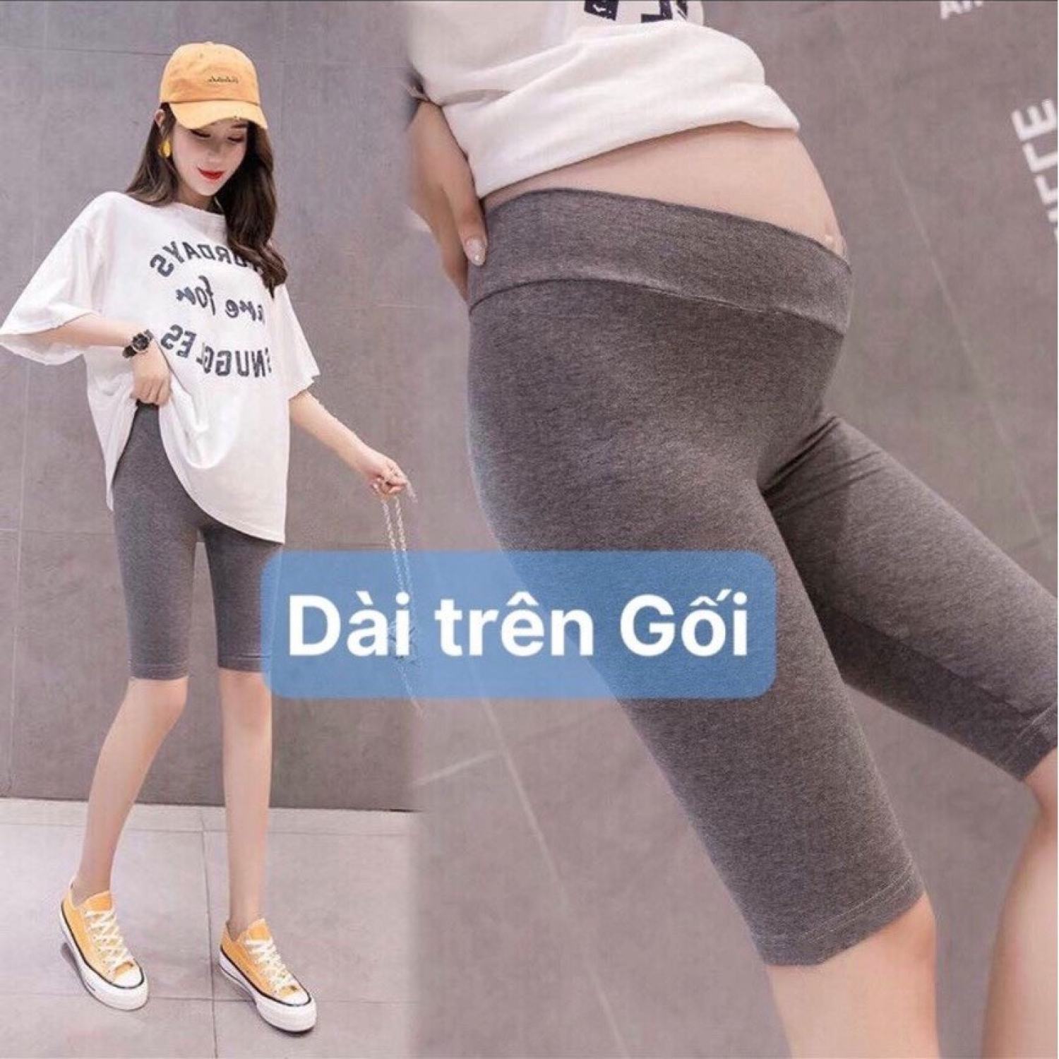 Quần bầu lửng - cạp chéo - leggging - chất liệu thun co giãn ( lửng cạp chéo )