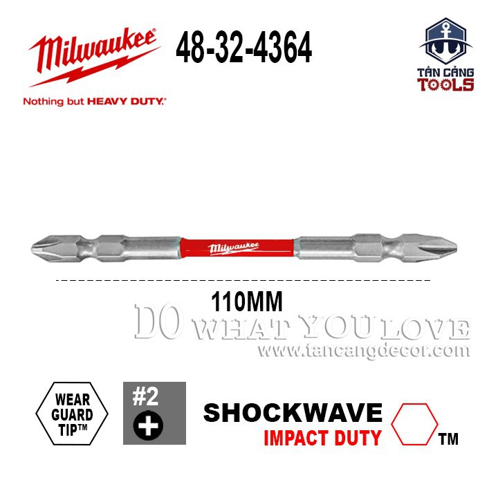 Mũi Bắt Vít Milwaukee PH2 110 mm 48 - 32 - 4364