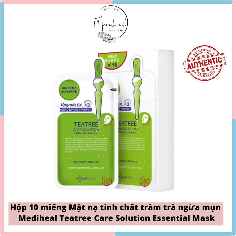 10 Mặt Nạ Trà Xanh Mediheal Teatree Care Solution Essential Mask (Hộp 10 miếng)